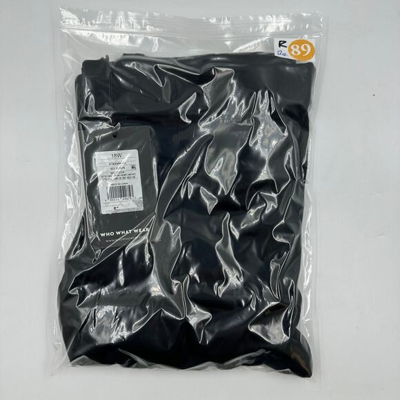 Who What Wear Black Stirrup Pants Leggings 18W Side Zip Stretch Plus Trouser NEW - Picture 10 of 10